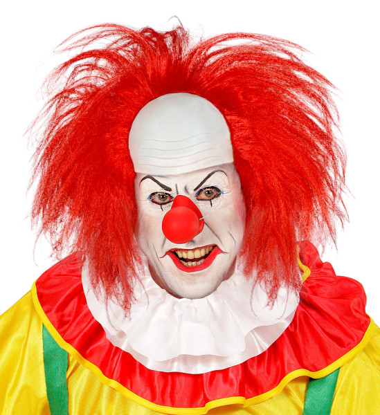 Clownsperücke Glatze mit Haaren