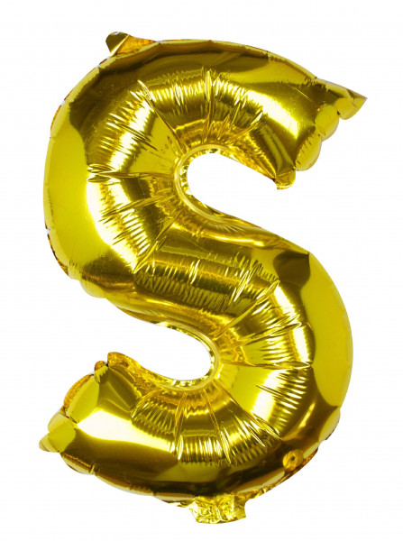 Goldener Buchstabe S Folienballon 40cm