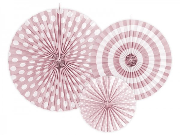 3 Spring Party Papierrosetten rosa