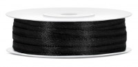 50m Satin Band schwarz 3mm breit