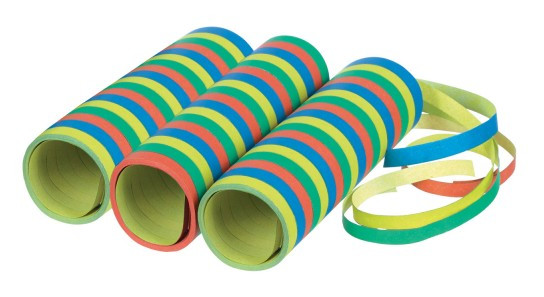 3 Bunte Ringel Luftschlangen 4m