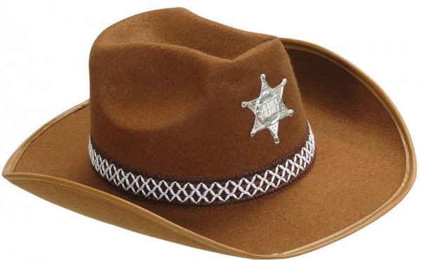 Larry Cowboyhut Mit Sherrif Stern