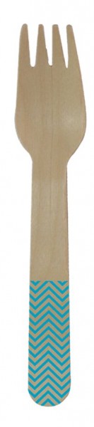 8 Holz Gabeln Paganini türkis