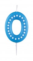 Geburtstagsparty blaue Zahlenkerze 0