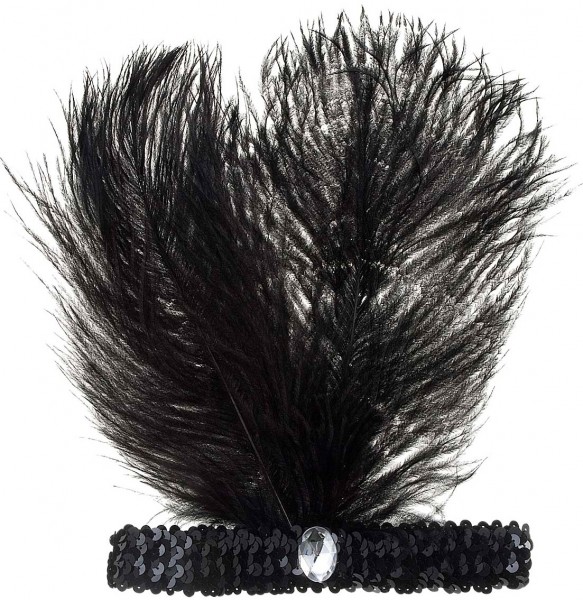 Pailetten-Stirnband Mit Diamant Und Feder