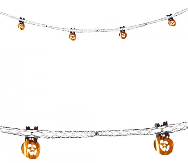 Glänzende Kürbis Halloween Girlande 270cm