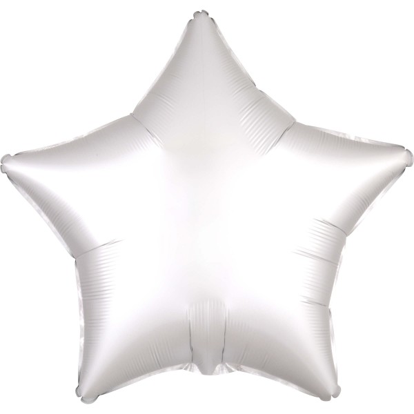 Edler Satin Sternballon weiß 43cm