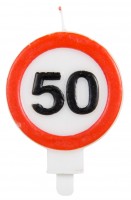 Verkehrsschild 50 Tortenkerze 6cm