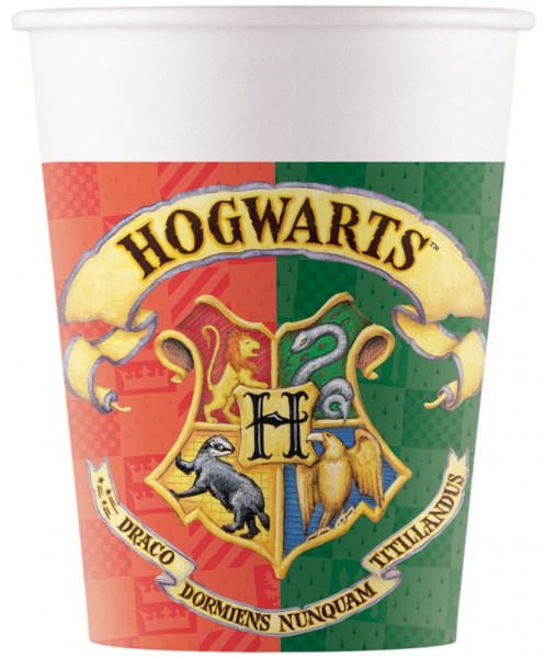 8 Magical Hogwarts Pappbecher 200ml