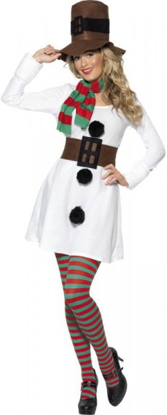 Weißes Schneefrauen Kleid für Damen