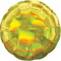 Holografischer Folienballon gelb 45cm