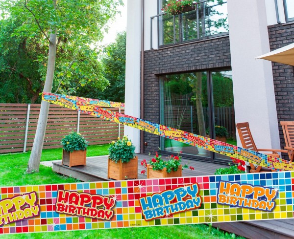 Groovy Happy Birthday Absperrband 7m