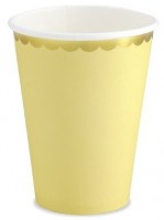 6 Candy Party Pappbecher gelb 220ml