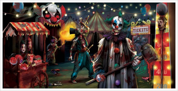Horrorzirkus Szenerie Banner 1,65m x 84cm