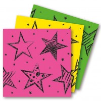 16 Neon Star Servietten 33cm
