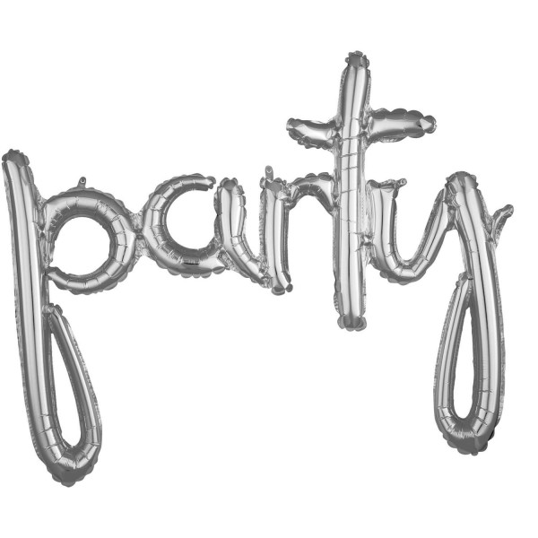 Silberner Party Schriftzug 99 x 78cm