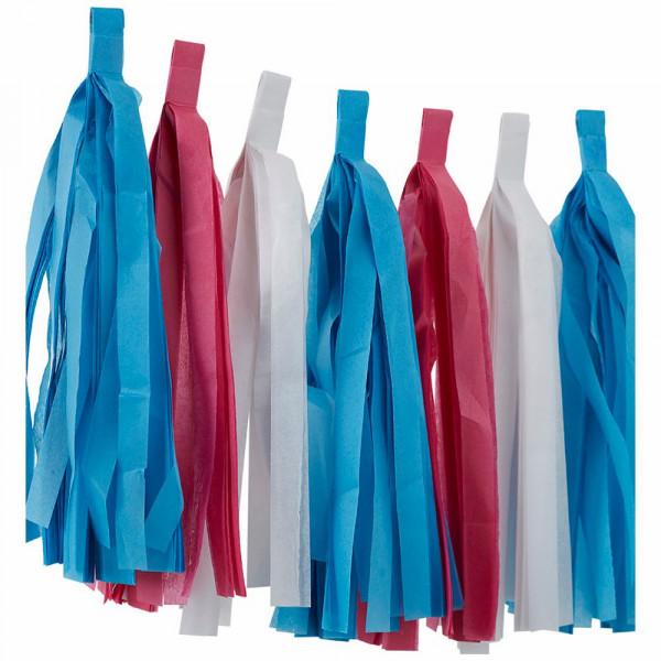 Boy or Girl Quasten Girlande 2,5m