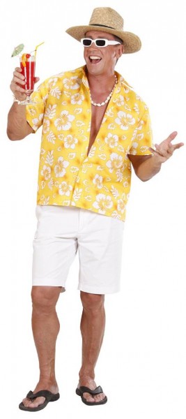 Gelbes Hawaiiblumen Hemd Pietro