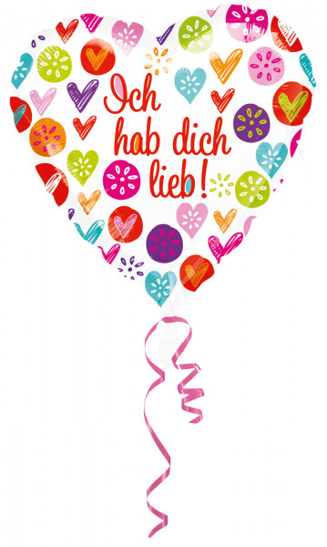 Herzballon Ich hab dich lieb 43cm