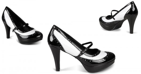 20er Jahre Damenschuhe Schwarz Weiß