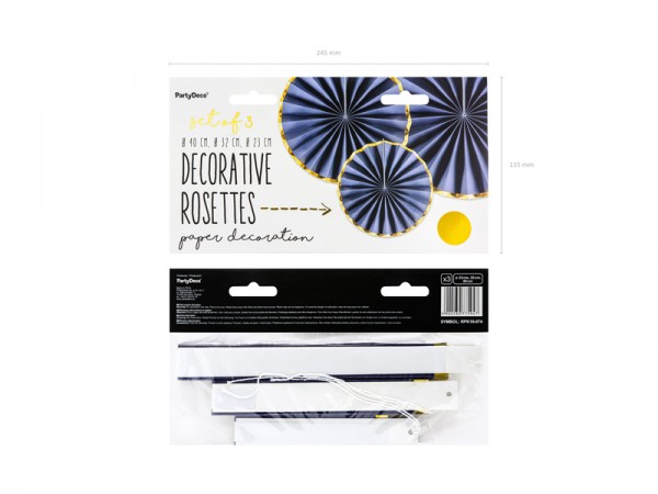 3 Blaue Partynacht Papierrosetten 7