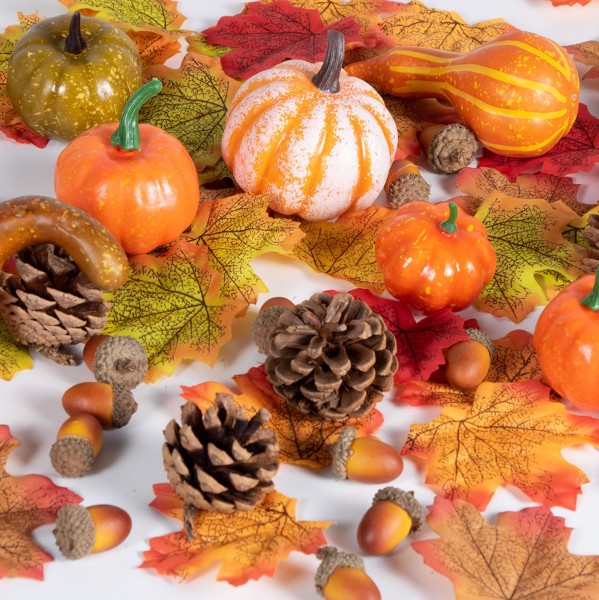 Herbstliches Tischdeko Set 128-teilig