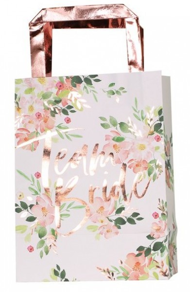 5 Florale Team Bride Papiertüten 35cm 2