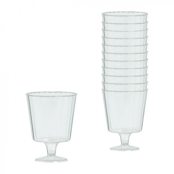 24 Transparente Kunststoff Weingläser 142ml