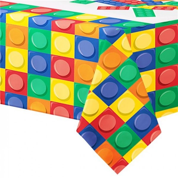 Bunte Baustein Tischdecke 2,6 x 1,37m