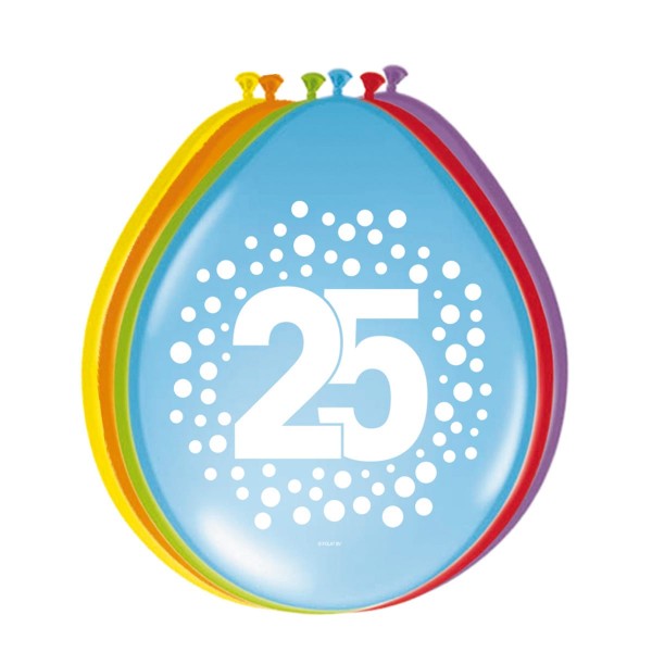 8 Ballons Happy 25 Dots 30cm