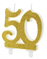 Glossy 50th Birthday Tortenkerze 7,5cm