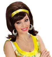 Braune 60s Damenperücke Stella mit Haarband