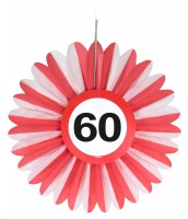 3 Verkehrsschild 60 Papierrosetten 25cm