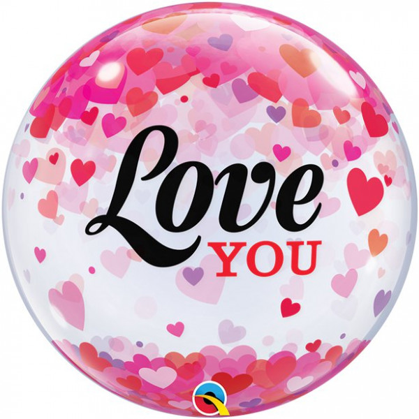 Transparenter Love Orbz Ballon 55cm