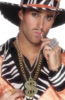 Goldene Pimp Dollar Halskette