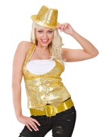Glitzer Gürtel Gold 120cm