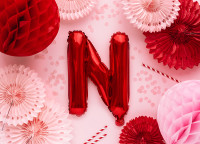 Roter N Buchstabenballon 35cm