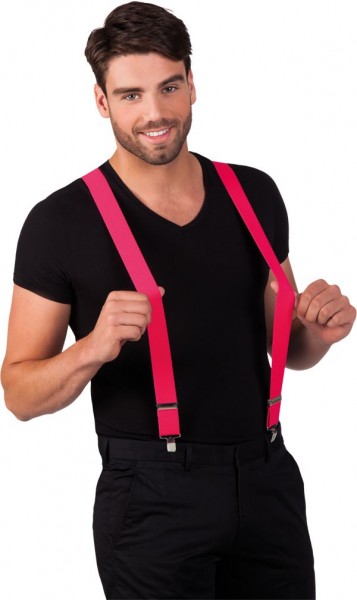 Neon Pinke 80er Jahre Hosenträger