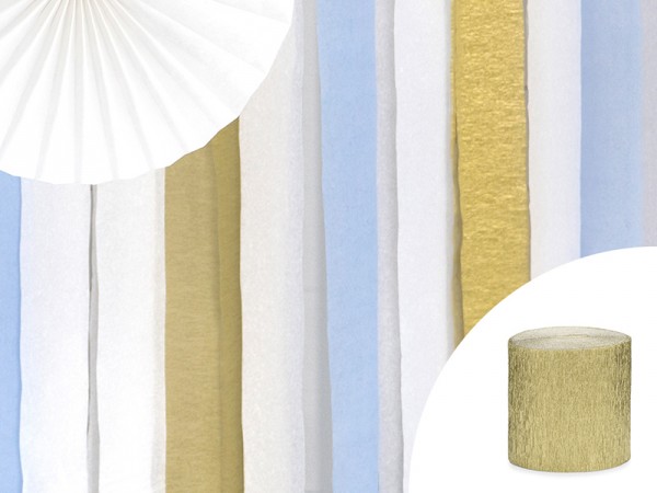 10m Krepppapier gold 4-teilig 2