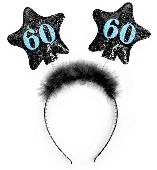 Shiny 60th Birthday Haarreif 13cm