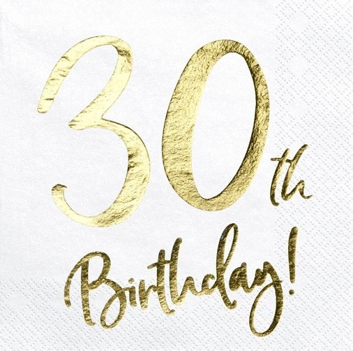 20 Glossy 30th Birthday Servietten 33cm