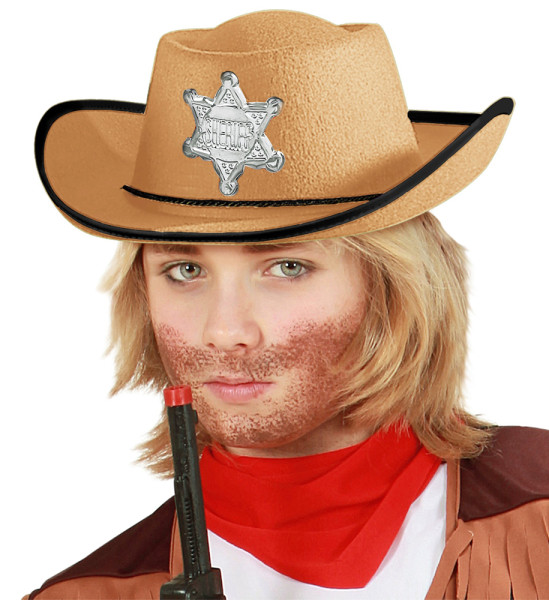 Sheriff cowboyhatt för barn i beige