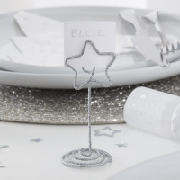 6 Shiny Christmas Stern Tischkartenhalter