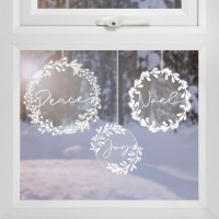 Landhaus Weihnacht Kranz Fensterdeko