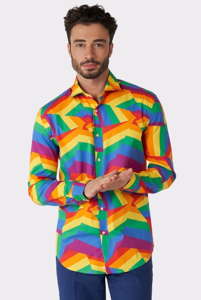 OppoSuits Regenbogen Zick Zack Hemd