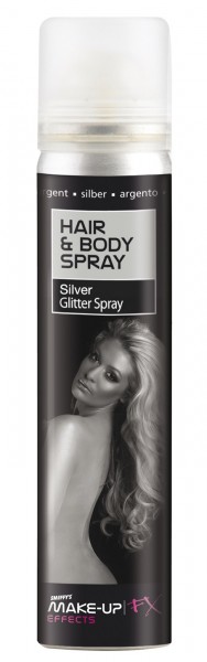 Haarfarbe Körperfarbe Silber Glitzer Spray 75ml