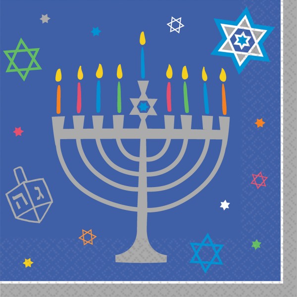 36 Happy Hanukkah Servietten 25cm