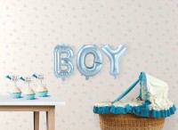 Folienballon Schriftzug Boy silberblau 39cm