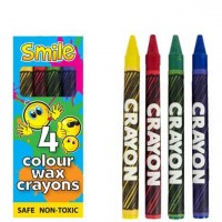 4 Smiley Mini-Wachsmalstifte