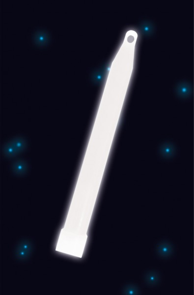 Weißer Power Glowstick mit Kordel 15cm